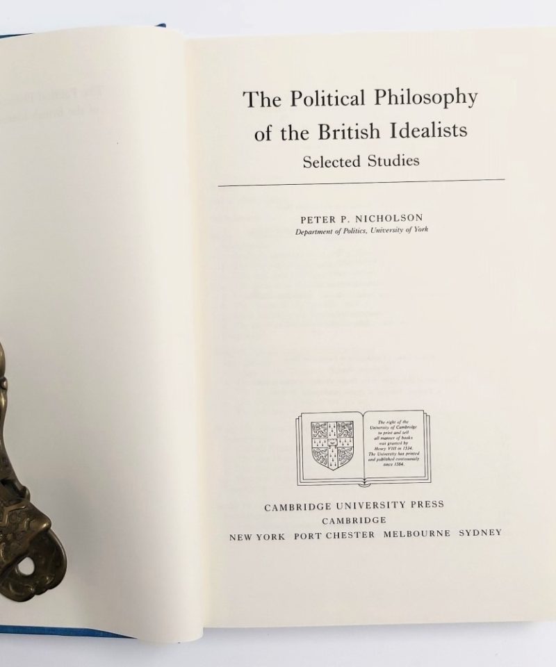Nicholson Political Philosophy Of The British Idealists (1)